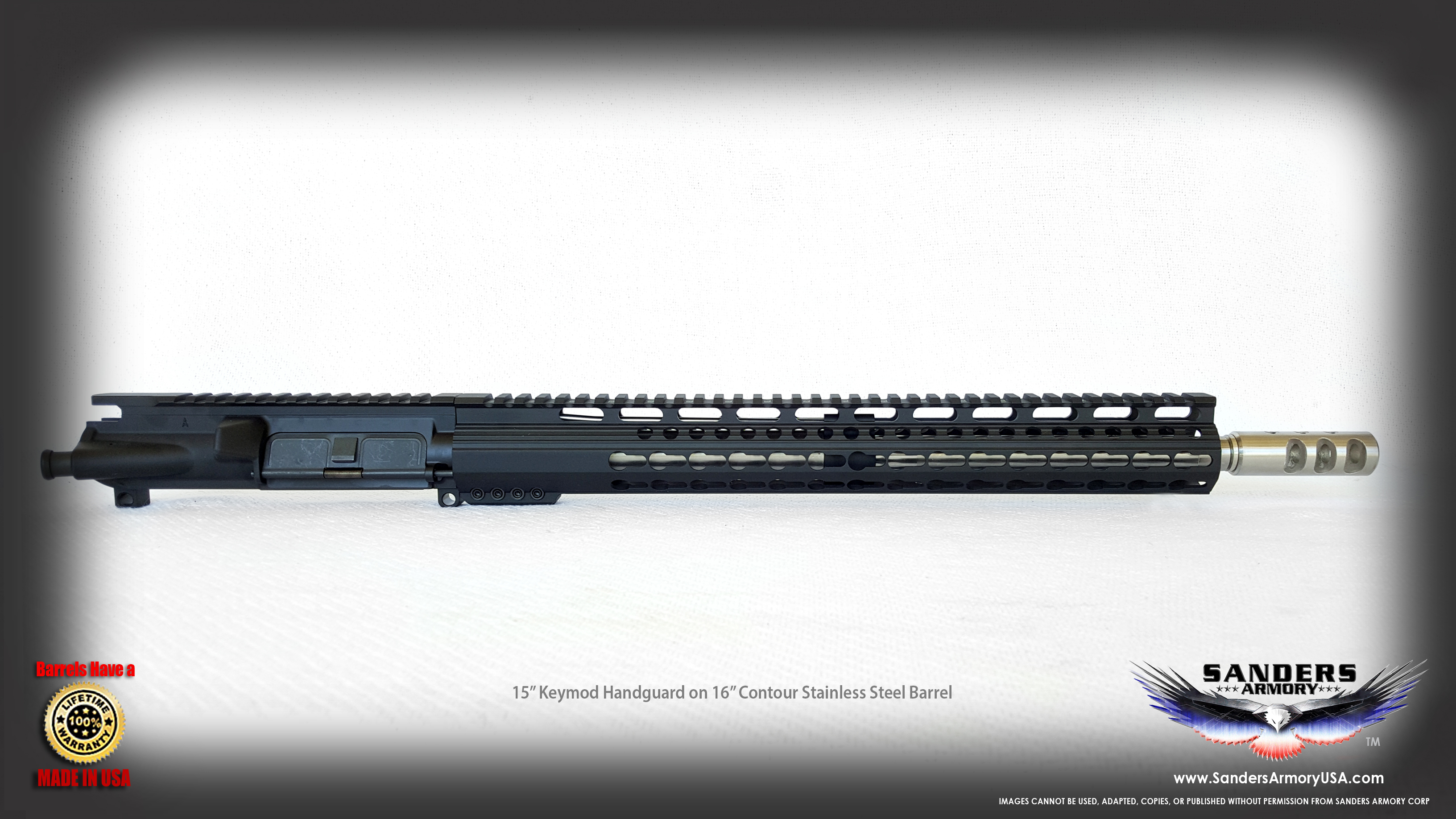 AR15 16" Stainless Steel Barrel Upper Package