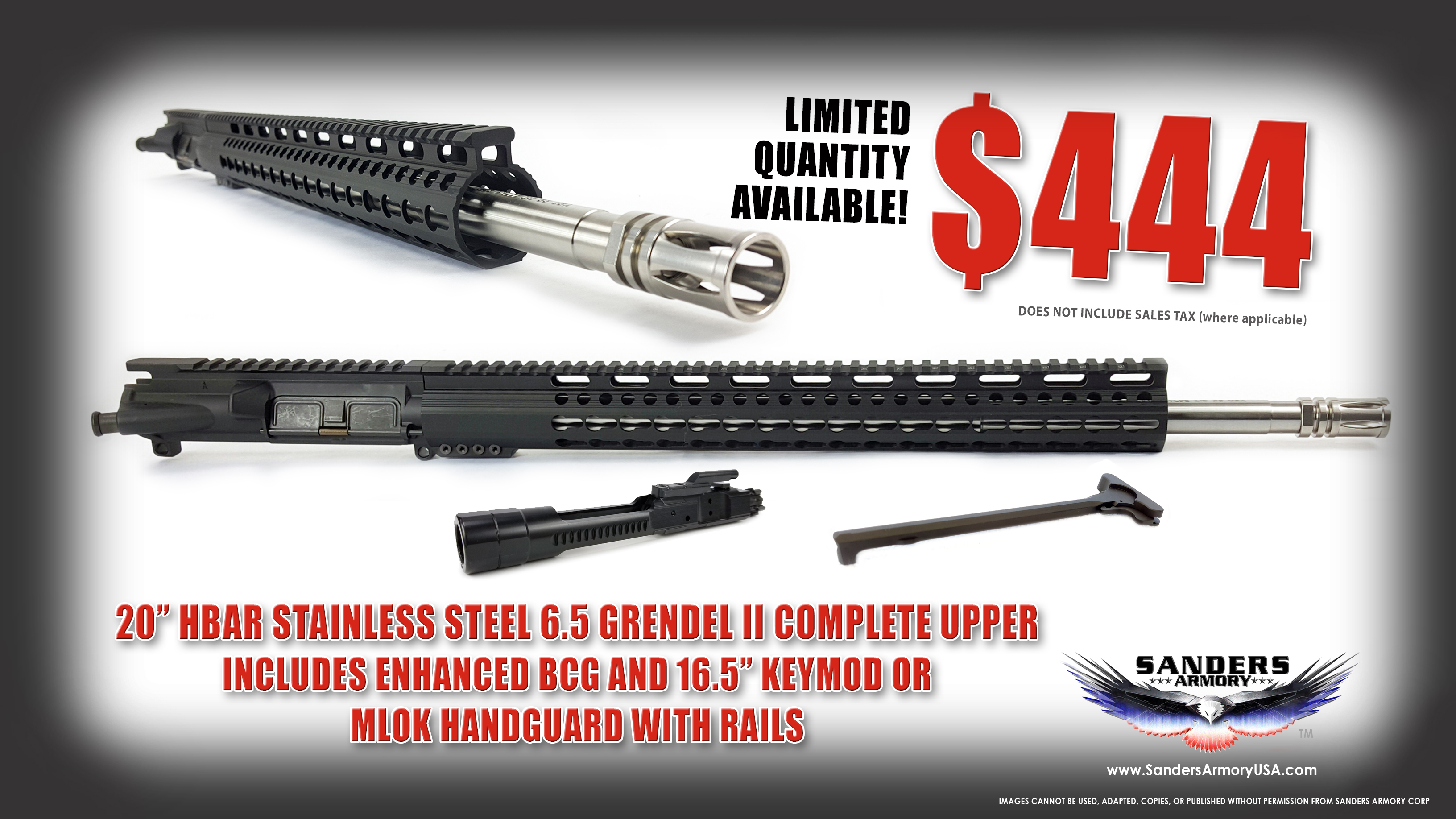 20 65 Stainless Steel Grendel Type Ii Complete Upper Assembly