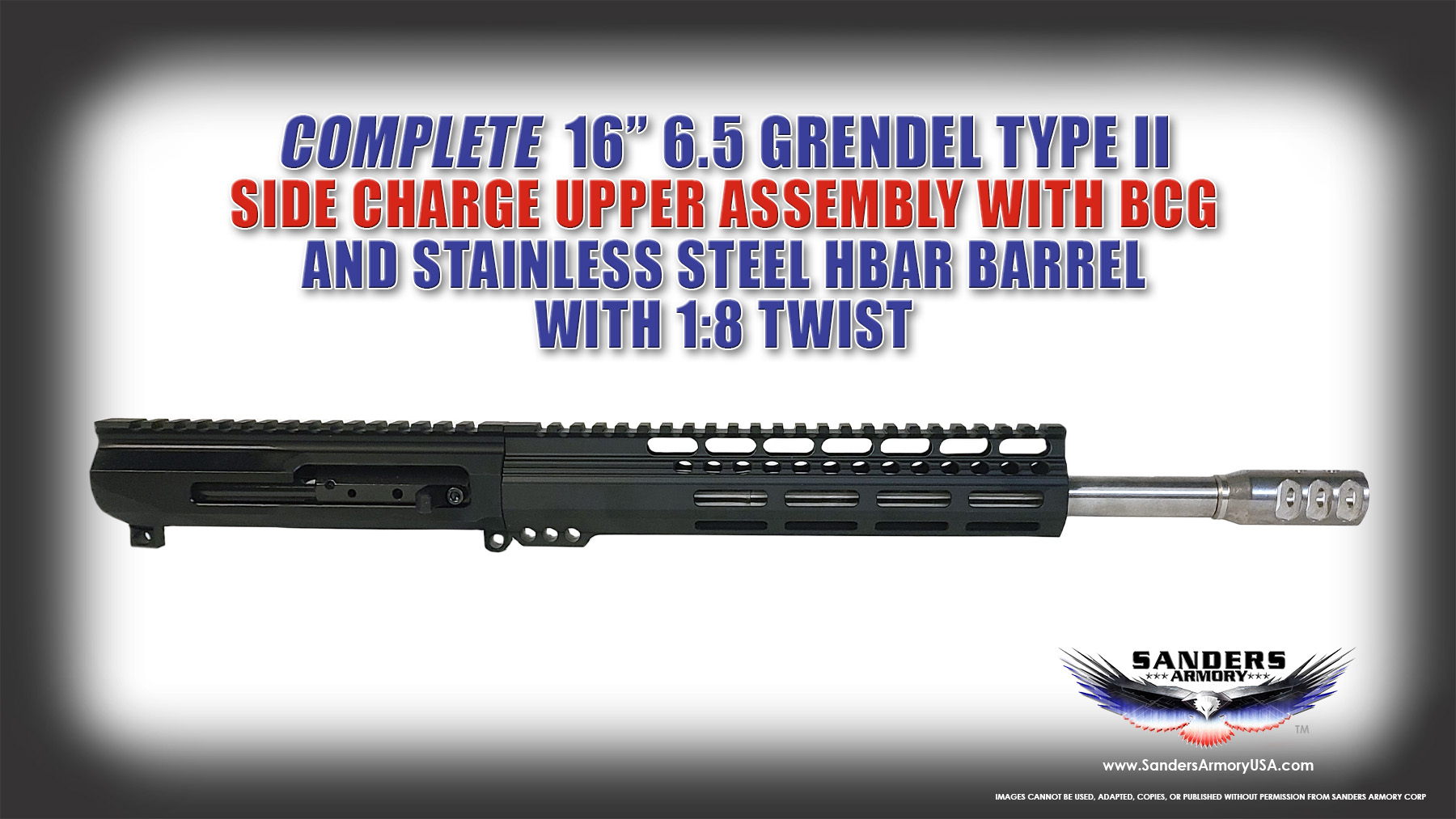 Sanders Armory 16 6.5 SS Side Charge Grendel Upper