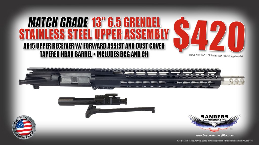 Sanders Armory 13″ Match Grade 6.5 Grendel Type II Stainless Steel