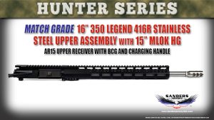 Sanders Armory Hunters Series 16 inch Match Grade 350 Legend Stainless Steel Upper Assembly