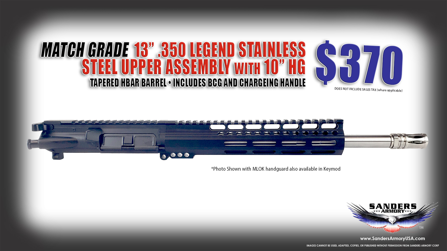 Sanders Armory 13 350 Legend Bird Forged Upper Assembly