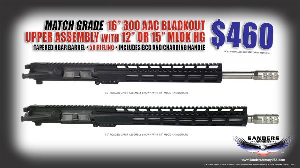 Sanders Armory 16 300 BO TFC Forged Upper Assembly