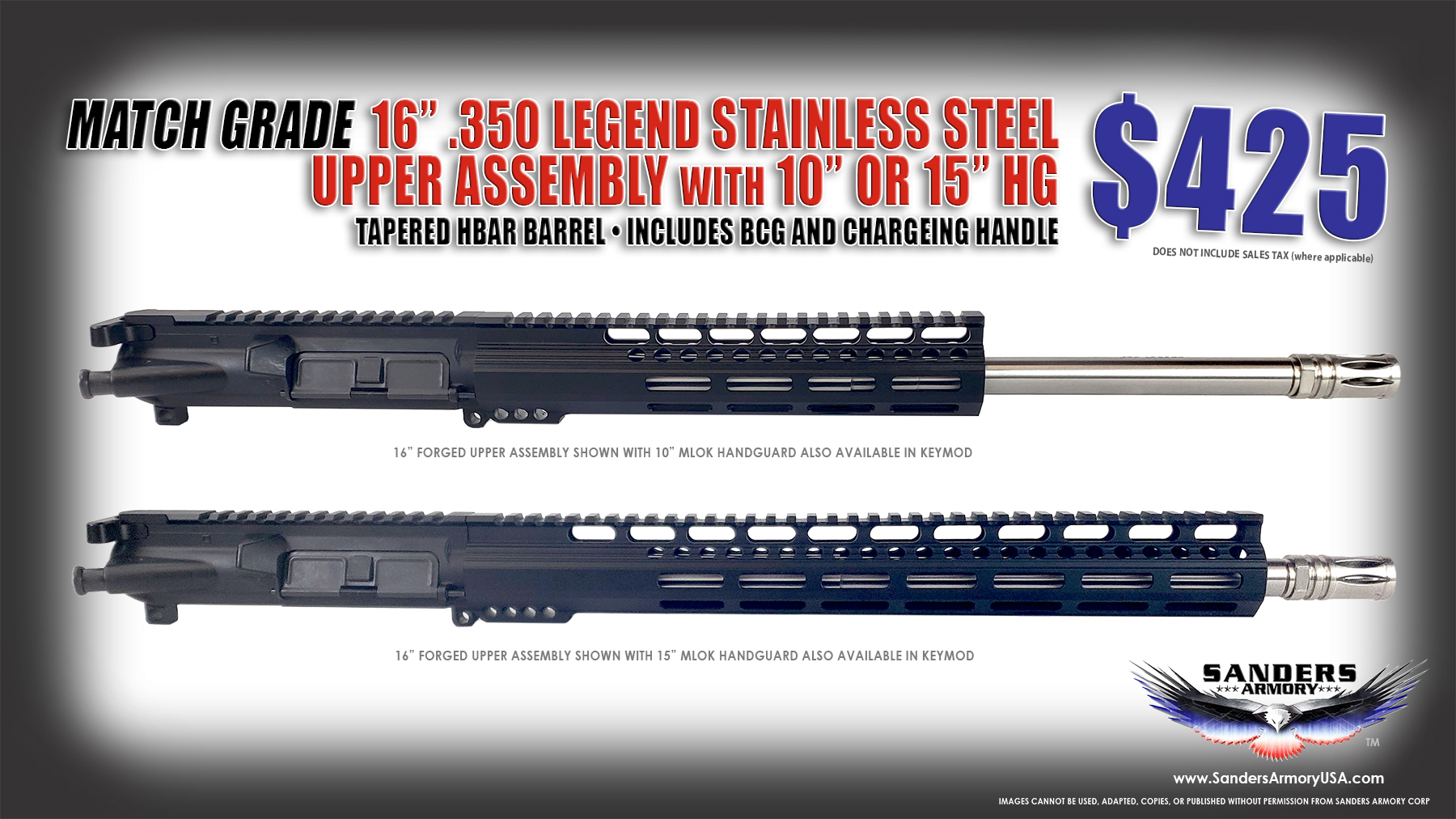 Sanders Armory 16 350 Legend Upper Assembly