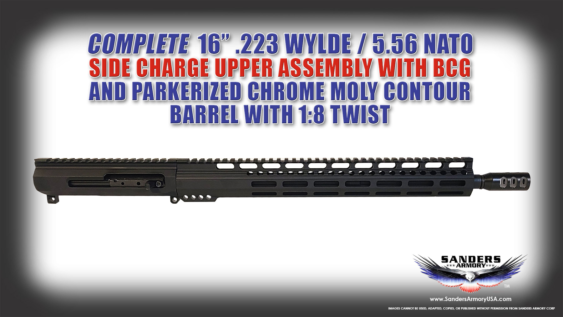 Sanders Armory 16 223 Contour Parkerized Side Charge Upper Assembly