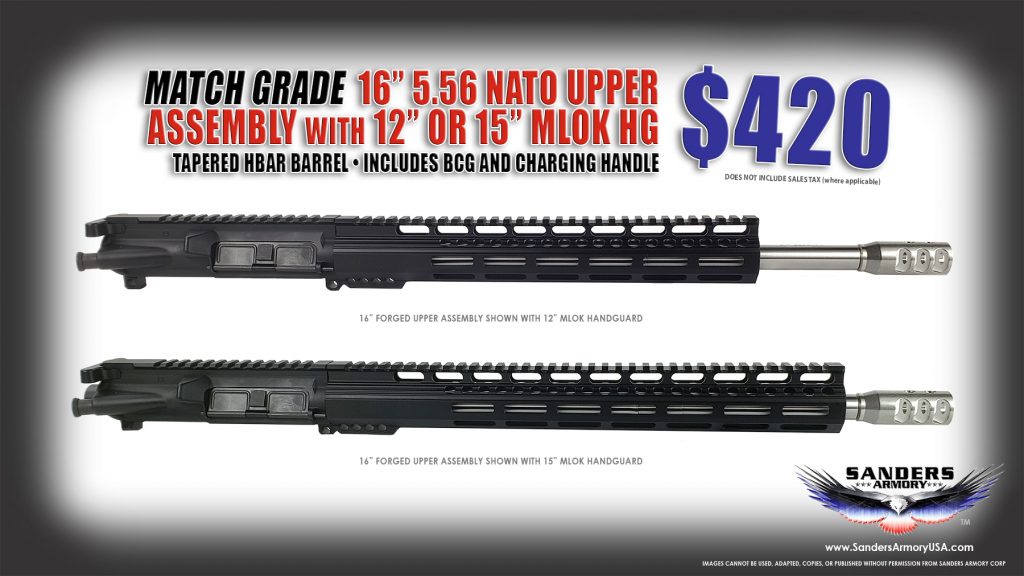 Sanders Armory 16 556 NATO Match Grade Forged Upper Assembly.