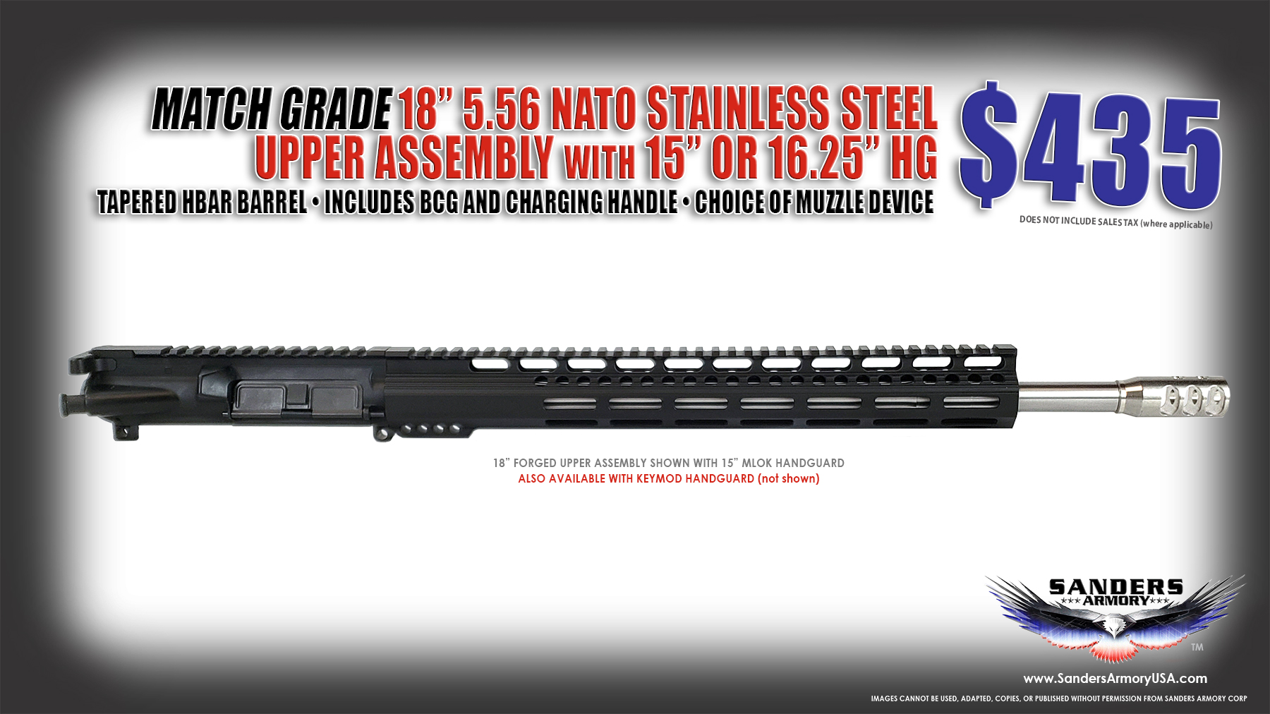Sanders Armory 18 5.56 NATO Forged Upper Assembly