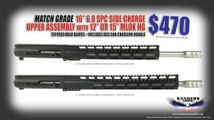 Sanders Armory Match Grade 16" 6.8 SPC Side Charge Upper Assembly