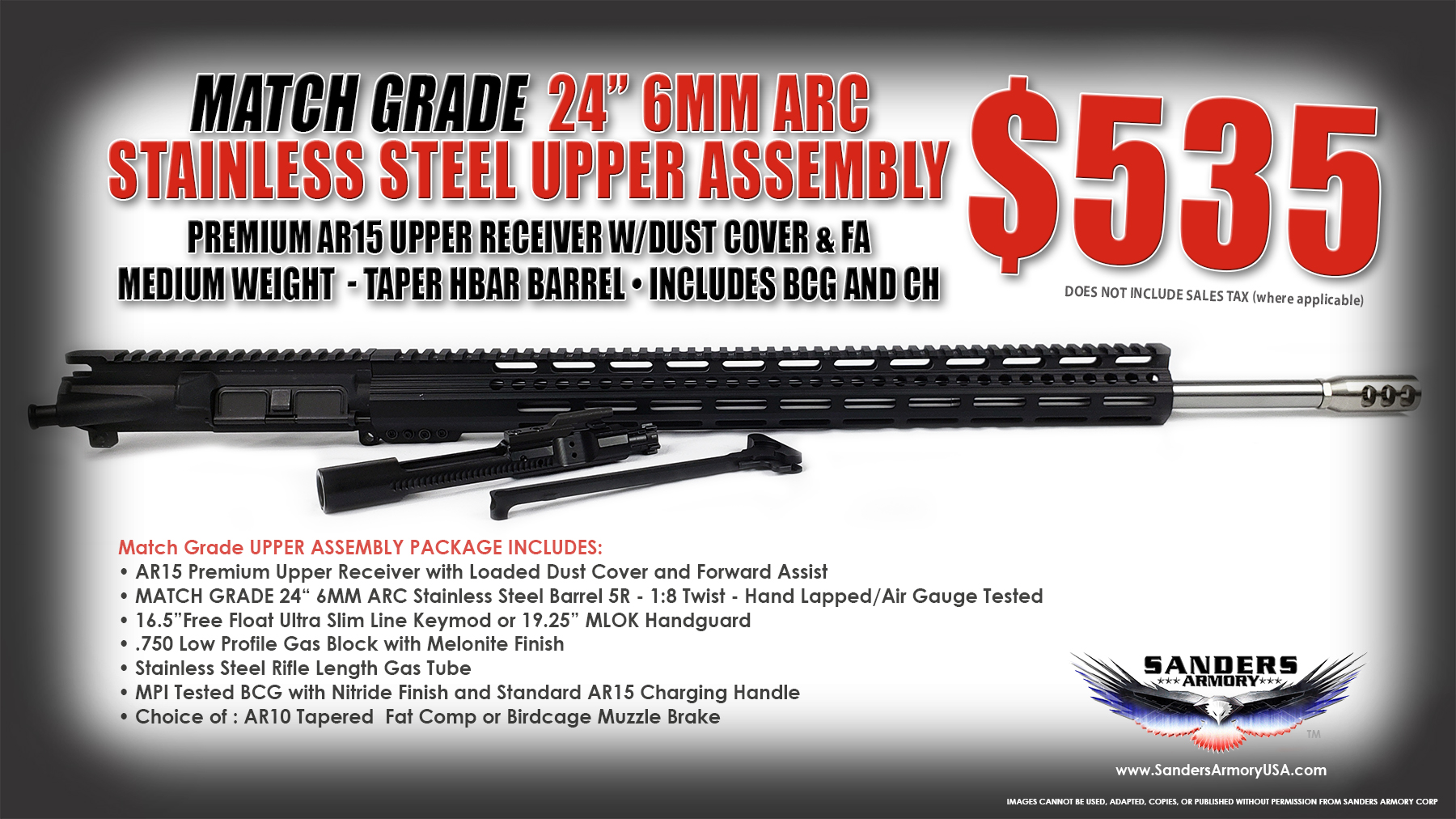 Sanders Armory 24 6MM ARC Upper Assembly