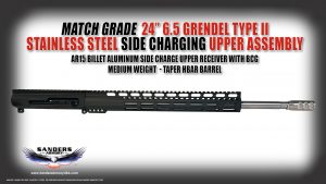 Sanders Armory Match Grade AR15 24" 6.5 Grendel Stainless Steel Side Charging Upper Assembly