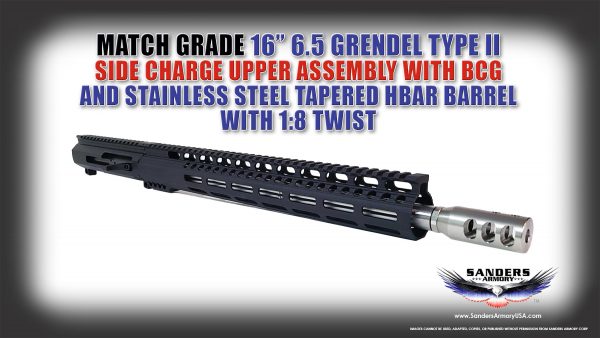 Sanders Armory 16" Match Grade 6.5 Grendel Type II SIDE CHARGING Upper Assembly