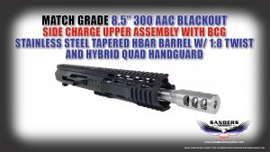 Sanders Armory Match Grade 8.5" 300 AAC Blackout Stainless Steel Side Charging Upper Assembly