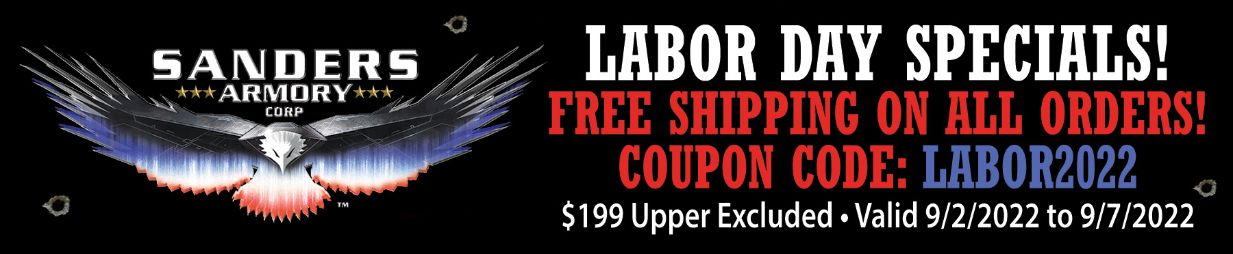 Sanders Day Free Shipping Labor Day Coupon Code: LABOR2022