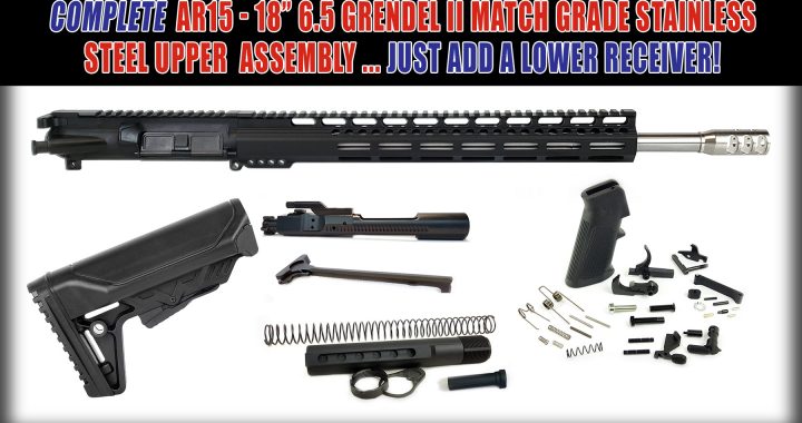 Sanders Armory Complete 18" Match Grade 6.5 Grendel Upper Assembly JUST ADD LOWER