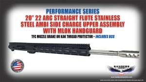 Sanders Armory 20" 22 ARC Straight Fluted Stainless Steel Performance Series Side Charge Upper Assembly