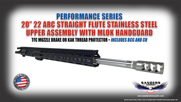 20" 22 ARC Straight Fluted Stainless Steel Upper Assembly