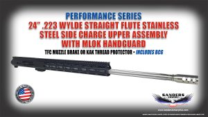 Sanders Armory 24" .223 Wylde Performance Series Stainless Steel Straight Fluted Billet AMBI Side Charge Upper Assembly with BCG